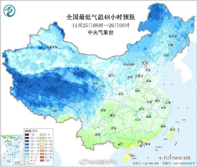 本周冷空气接二连三，今天上半夜起影响上海气温将明显下降